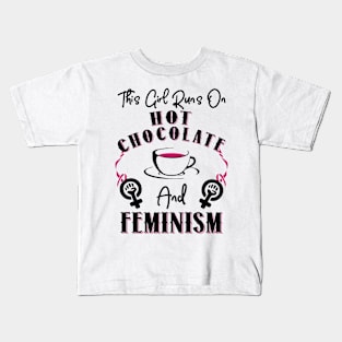 This Girl Runs On Feminism Kids T-Shirt